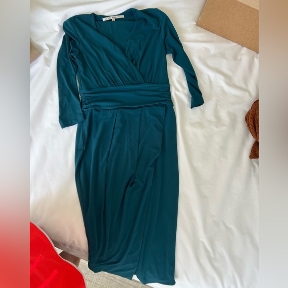 RACHEL Roy TEAL FAUX WRAP DRESS SIZE SMALL EUC - Picture 2 of 5